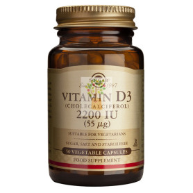 VITAMINA D3 2200UI (55Mcg.) 50 CAPSULAS VEGETALES SOLGAR
