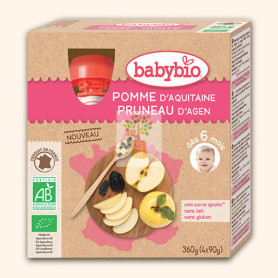 VITABIO COOL FRUITS MANZANA-PLATANO BIO 4x90Gr. BABYBIO