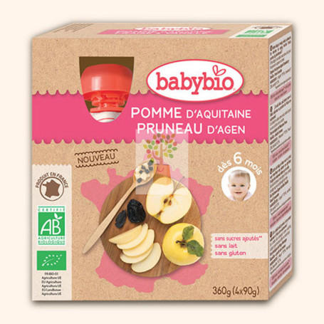 VITABIO COOL FRUITS MANZANA-PLATANO BIO 4x90Gr. BABYBIO