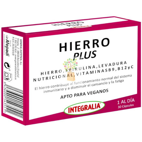 HIERRO PLUS 30 CAPSULAS INTEGRALIA